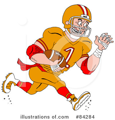 Royalty-Free (RF) American Football Clipart Illustration by LaffToon - Stock Sample #84284