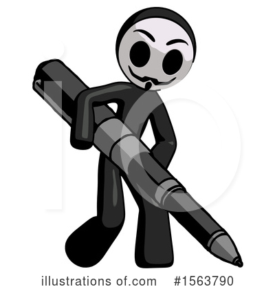 Black Design Mascot Clipart #1563790 by Leo Blanchette