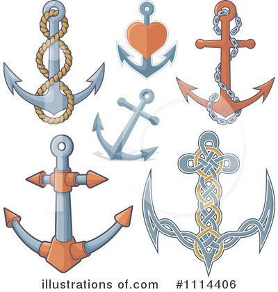 Royalty-Free (RF) Anchors Clipart Illustration by Any Vector - Stock Sample #1114406