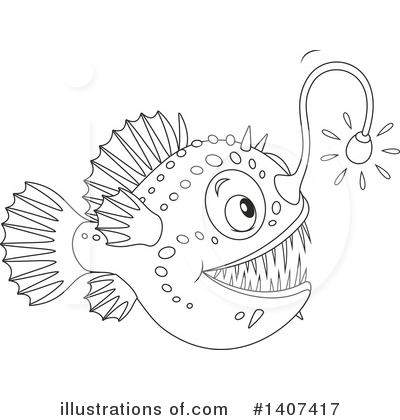 Royalty-Free (RF) Anglerfish Clipart Illustration by Alex Bannykh - Stock Sample #1407417