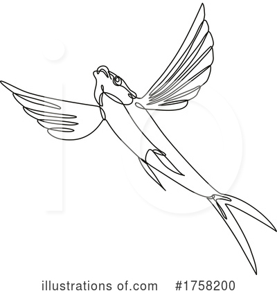 Flying Fish Clipart #1758200 by patrimonio