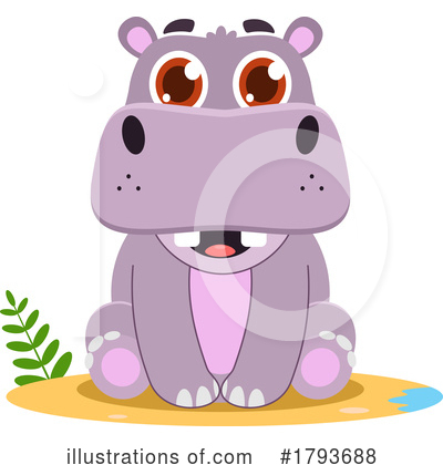 Hippos Clipart #1793688 by Hit Toon