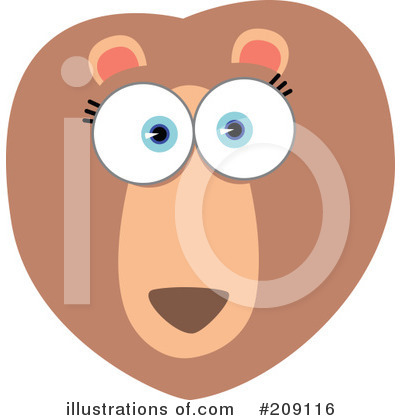 Royalty-Free (RF) Animal Face Clipart Illustration by Qiun - Stock Sample #209116
