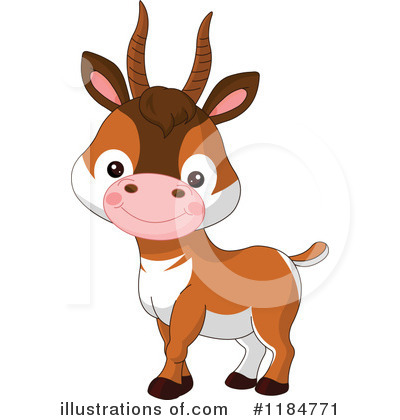 Royalty-Free (RF) Antelope Clipart Illustration by Pushkin - Stock Sample #1184771