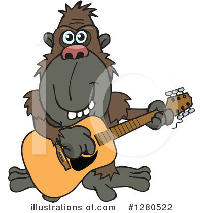 Royalty-Free (RF) Ape Clipart Illustration by Dennis Holmes Designs - Stock Sample #1280522