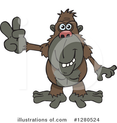 Royalty-Free (RF) Ape Clipart Illustration by Dennis Holmes Designs - Stock Sample #1280524