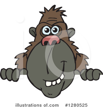 Royalty-Free (RF) Ape Clipart Illustration by Dennis Holmes Designs - Stock Sample #1280525