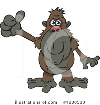Royalty-Free (RF) Ape Clipart Illustration by Dennis Holmes Designs - Stock Sample #1280530