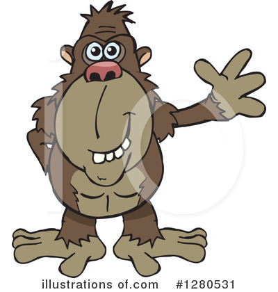 Royalty-Free (RF) Ape Clipart Illustration by Dennis Holmes Designs - Stock Sample #1280531