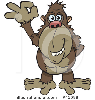 Monkey Clipart #45099 by Dennis Holmes Designs