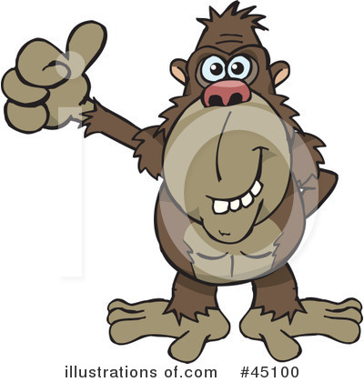 Royalty-Free (RF) Ape Clipart Illustration by Dennis Holmes Designs - Stock Sample #45100