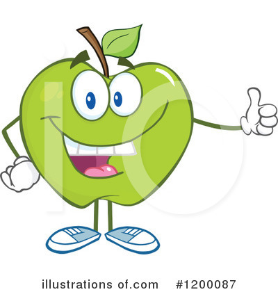Green Apple Clipart #1200087 by Hit Toon