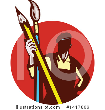 Painter Clipart #1417866 by patrimonio