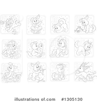 Royalty-Free (RF) Astrological Dog Clipart Illustration by Alex Bannykh - Stock Sample #1305130