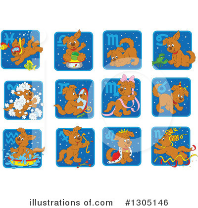 Royalty-Free (RF) Astrological Dog Clipart Illustration by Alex Bannykh - Stock Sample #1305146