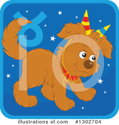 Royalty-Free (RF) Astrology Dog Clipart Illustration by Alex Bannykh - Stock Sample #1302704