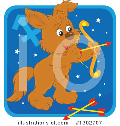 Royalty-Free (RF) Astrology Dog Clipart Illustration by Alex Bannykh - Stock Sample #1302707