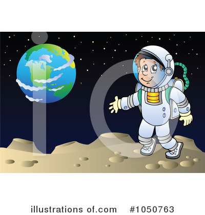 Royalty-Free (RF) Astronaut Clipart Illustration by visekart - Stock Sample #1050763