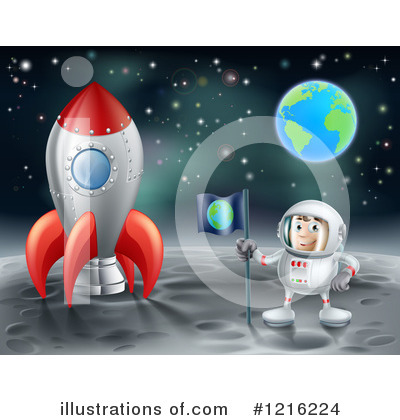 Royalty-Free (RF) Astronaut Clipart Illustration by AtStockIllustration - Stock Sample #1216224