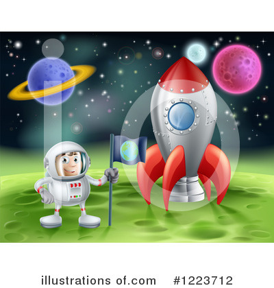Royalty-Free (RF) Astronaut Clipart Illustration by AtStockIllustration - Stock Sample #1223712