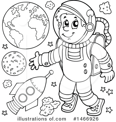Royalty-Free (RF) Astronaut Clipart Illustration by visekart - Stock Sample #1466926
