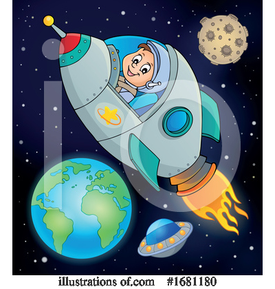 Royalty-Free (RF) Astronaut Clipart Illustration by visekart - Stock Sample #1681180