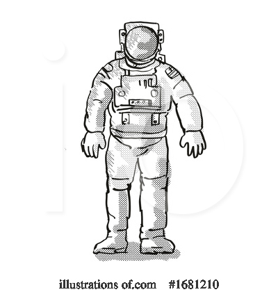 Royalty-Free (RF) Astronaut Clipart Illustration by patrimonio - Stock Sample #1681210