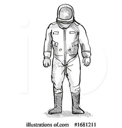 Royalty-Free (RF) Astronaut Clipart Illustration by patrimonio - Stock Sample #1681211