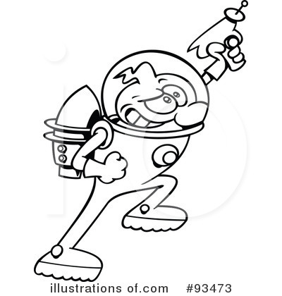 Royalty-Free (RF) Astronaut Clipart Illustration by gnurf - Stock Sample #93473