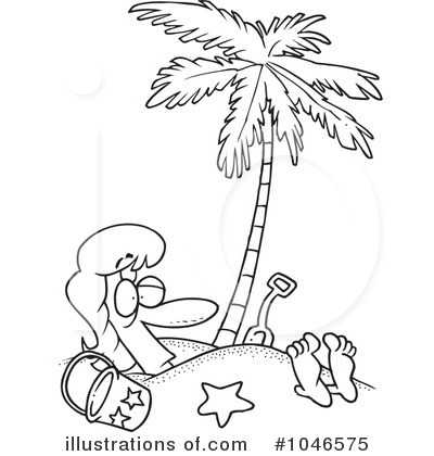 Royalty-Free (RF) At The Beach Clipart Illustration by toonaday - Stock Sample #1046575