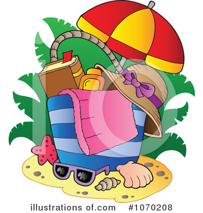 Royalty-Free (RF) At The Beach Clipart Illustration by visekart - Stock Sample #1070208