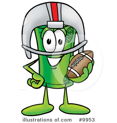 Football Clipart #9953 by Mascot Junction