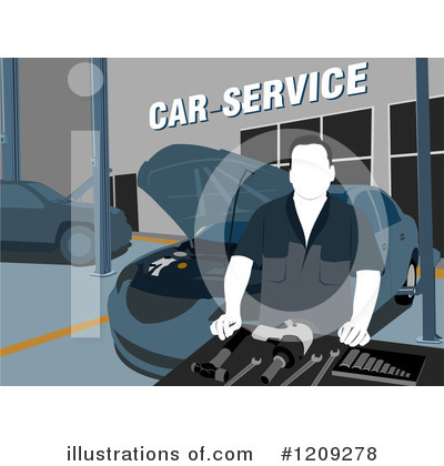 Royalty-Free (RF) Auto Repair Clipart Illustration by David Rey - Stock Sample #1209278