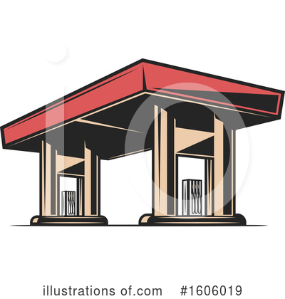 Gas Station Clipart #1606019 by Vector Tradition SM