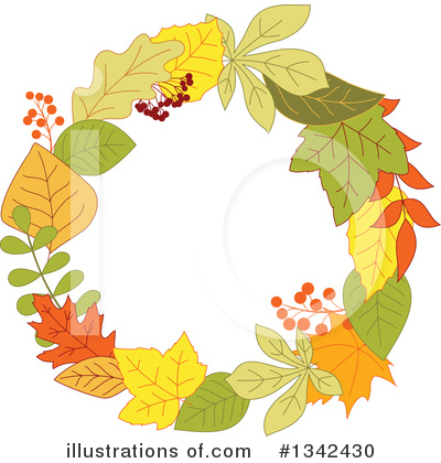 Autumn Wreath Clipart #1342430 by Vector Tradition SM