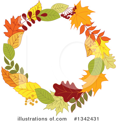 Autumn Wreath Clipart #1342431 by Vector Tradition SM
