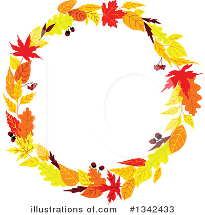 Autumn Wreath Clipart #1342433 by Vector Tradition SM