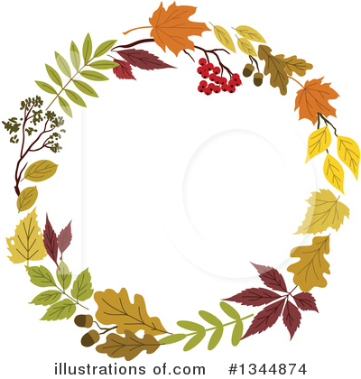 Autumn Wreath Clipart #1344874 by Vector Tradition SM