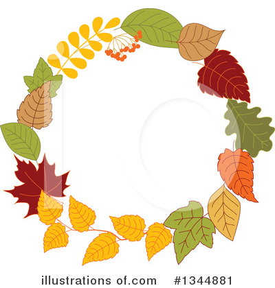 Autumn Wreath Clipart #1344881 by Vector Tradition SM
