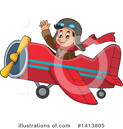 Royalty-Free (RF) Aviator Clipart Illustration by visekart - Stock Sample #1413805