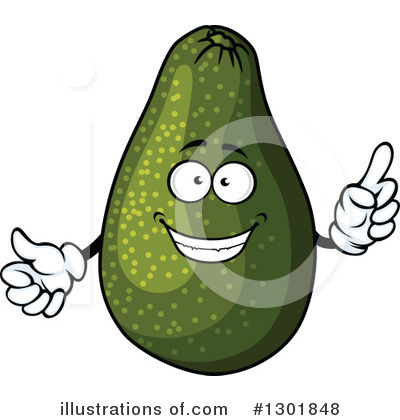 Royalty-Free (RF) Avocado Clipart Illustration by Vector Tradition SM - Stock Sample #1301848