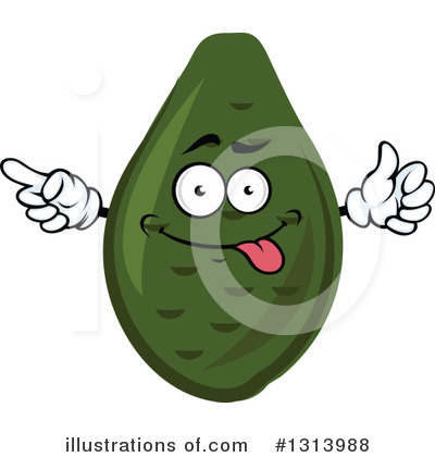 Royalty-Free (RF) Avocado Clipart Illustration by Vector Tradition SM - Stock Sample #1313988