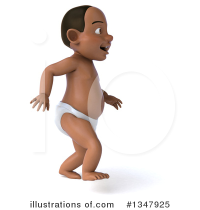 Black Baby Clipart #1222785 - Illustration by Julos