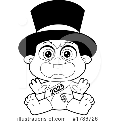 New Year Baby Clipart #1786726 by Hit Toon