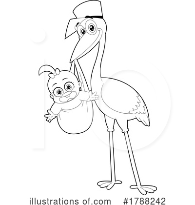 Stork Clipart #1788242 by Hit Toon