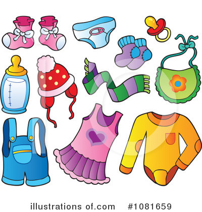 Royalty-Free (RF) Baby Items Clipart Illustration by visekart - Stock Sample #1081659