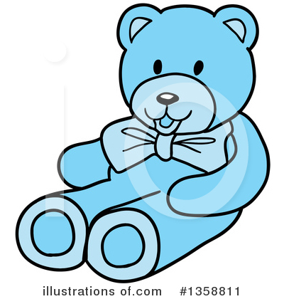 Blue Teddy Bear Clipart #1358811 by LaffToon