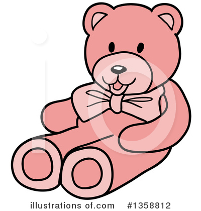 Pink Teddy Bear Clipart #1358812 by LaffToon