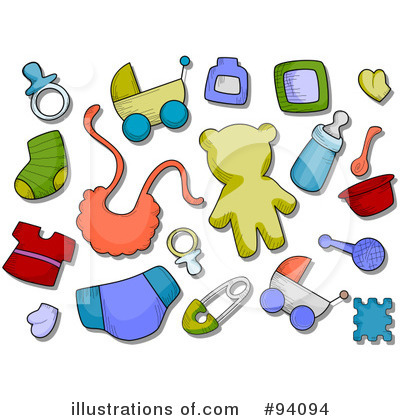 Royalty-Free (RF) Baby Items Clipart Illustration by BNP Design Studio - Stock Sample #94094