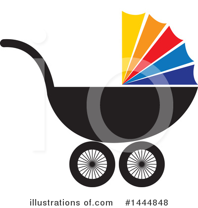 Royalty-Free (RF) Baby Stroller Clipart Illustration by ColorMagic - Stock Sample #1444848